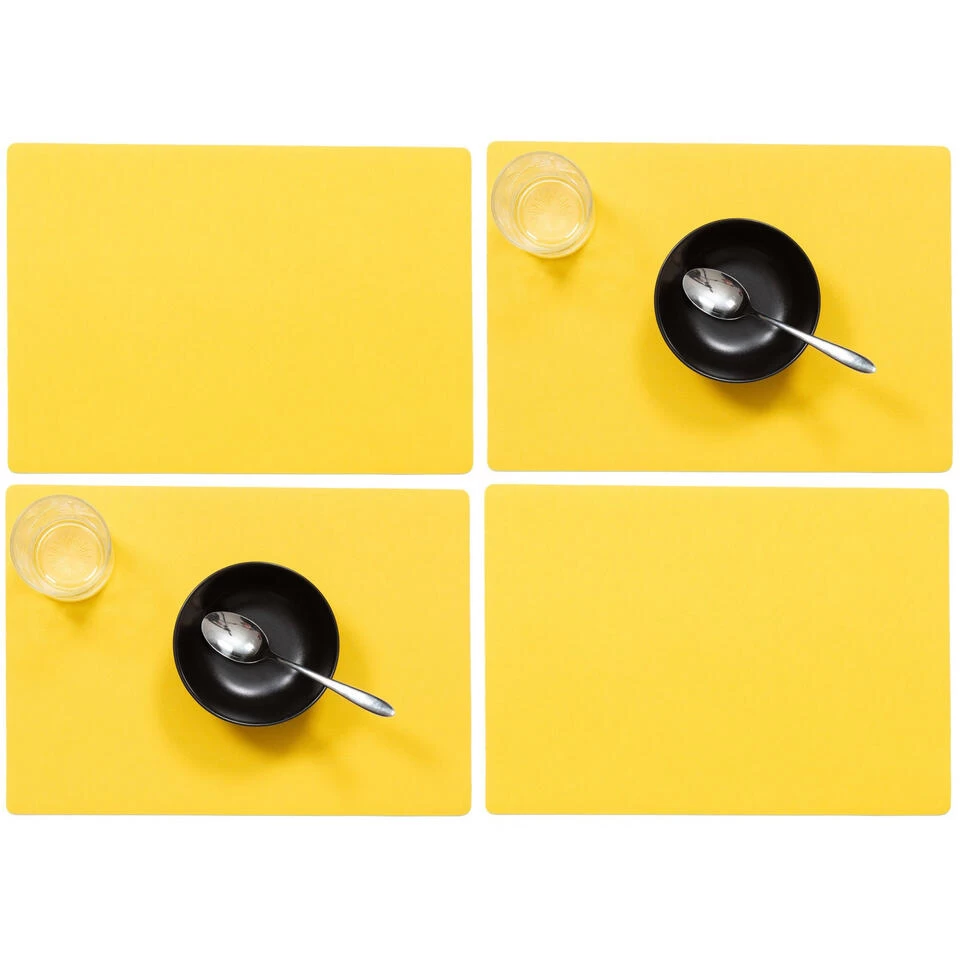 Wicotex Placemat Plain - Luxe - Geel - 43 X 30 Cm 5 Wicotex Placemat Plain - Luxe - Geel - 43 X 30 Cm - Afbeelding 3
