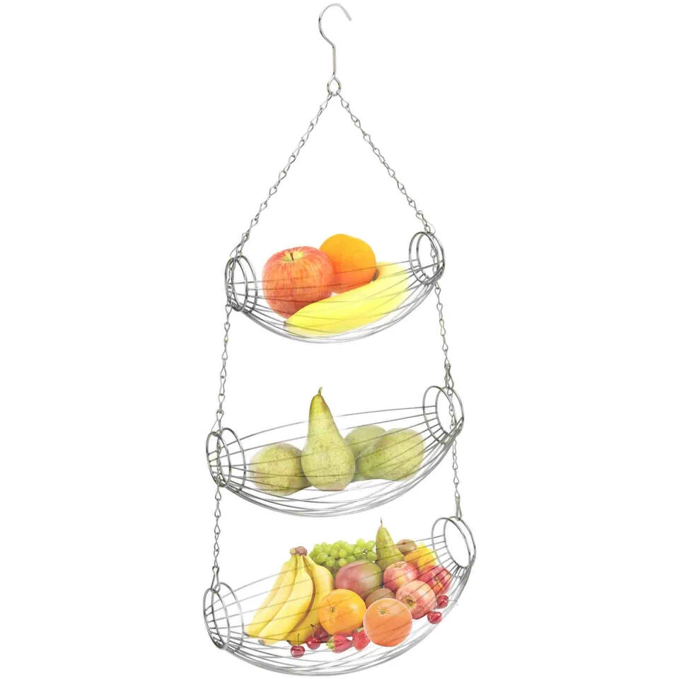 Excellent Houseware Hangend Fruitmandje - IJzer - 72 Cm - Fruitschaal 4 Excellent Houseware Hangend Fruitmandje - IJzer - 72 Cm - Fruitschaal - Afbeelding 2
