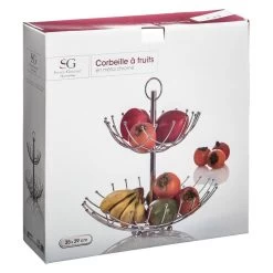 Atmosphera - Fruitschaal Met 2 Lagen - Chroom - Zilverkleurig -Het originele servies. 1000003154 0102