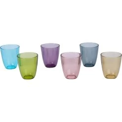 6x Stuks Gekleurde Waterglazen/drinkglazen Cosy Moments 310 Ml
