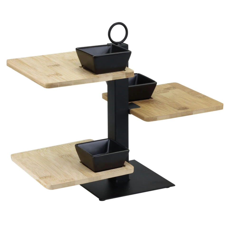 Maison Bleu Etagere Serveerplateau - 3 Laags - Bamboe - 14 X 26 Cm 3 Maison Bleu Etagere Serveerplateau - 3 Laags - Bamboe - 14 X 26 Cm