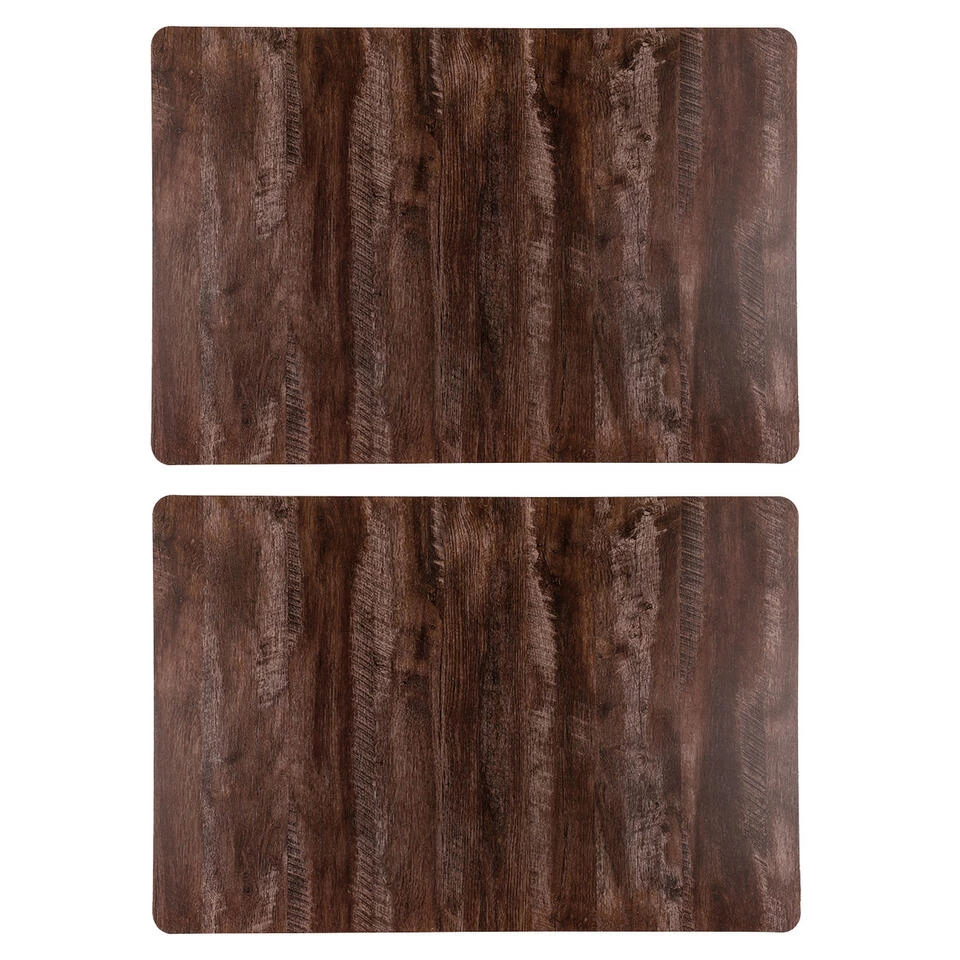 Merkloos Bellatio Design Placemats - 4 Stuks - Hout Patroon - 43 X 28 Cm 3 Merkloos Bellatio Design Placemats - 4 Stuks - Hout Patroon - 43 X 28 Cm