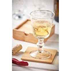 Merkloos 4x Bamboe Houten Glas Onderzetters Vierkant 10 Cm 7 Merkloos 4x Bamboe Houten Glas Onderzetters Vierkant 10 Cm -Het originele servies. 1000011008 0102