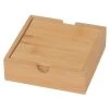 Merkloos 4x Bamboe Houten Glas Onderzetters Vierkant 10 Cm -Het originele servies. 1000011008