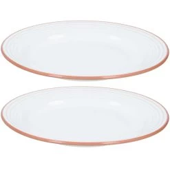 Jamie Oliver Dinerborden - 2 Stuks - Wit Met Oranje - Keramiek