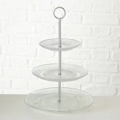 Merkloos Etagere - 3 Laags - Glas - 35 Cm -Het originele servies. 1000012599 0101