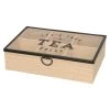 Merkloos Theedoos - Bruin - 6-vaks - Hout - 25 Cm -Het originele servies. 1000012618