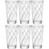 Bormioli Rocco Longdrinkglazen - 6 Stuks - Relief - Glas - 370 Ml -Het originele servies. 1000012637