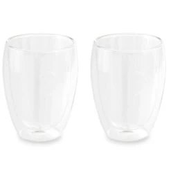 Merkloos Set Van 2x Dubbelwandige Thee/koffieglazen 350 Ml Transparant