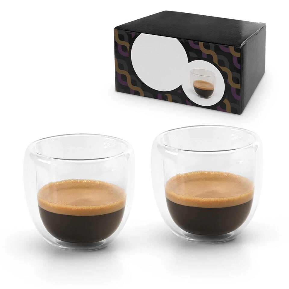 Merkloos Set Van 2x Dubbelwandige Koffie/espresso Glazen 70 Ml - Transparant 4 Merkloos Set Van 2x Dubbelwandige Koffie/espresso Glazen 70 Ml - Transparant - Afbeelding 2