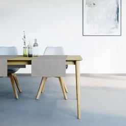 Mistral Home - Tafelloper Waterafstotend - 45x145 Cm - Lichtgrijs -Het originele servies. 1000012711 0101