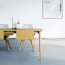 Mistral Home - Tafelloper Waterafstotend - 45x145 Cm - Mosterdgeel -Het originele servies. 1000012712 0101