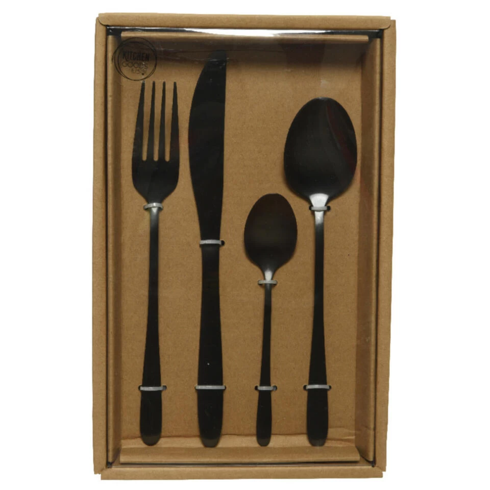 Decoris Bestekset - 16-delig - Zwart - RVS - 4 Personen 3 Decoris Bestekset - 16-delig - Zwart - RVS - 4 Personen