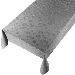 Bellatio Design Tafelzeil - Donkergrijs - Bloemen Print - 140 X 175 Cm