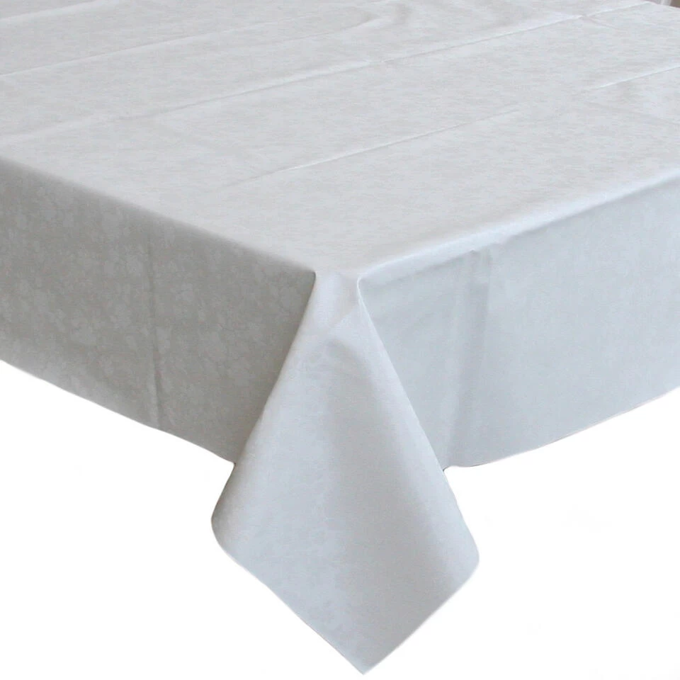 Bellatio Design Tafelzeil - Wit - Bloemen Motief - 140 X 250 Cm 3 Bellatio Design Tafelzeil - Wit - Bloemen Motief - 140 X 250 Cm