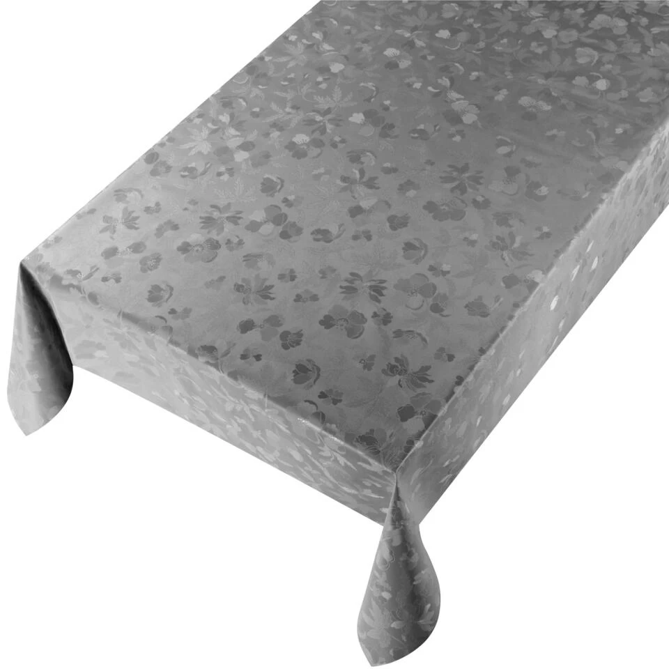 Bellatio Design Tafelzeil - Donkergrijs - Bloemen Print - 140 X 245 Cm 3 Bellatio Design Tafelzeil - Donkergrijs - Bloemen Print - 140 X 245 Cm