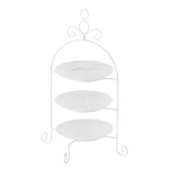 Etagere - 3-laags - Wit - Metaal En Glas - 30 X 32 Cm 7 Etagere - 3-laags - Wit - Metaal En Glas - 30 X 32 Cm -Het originele servies. 1000014455 0101