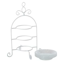 Etagere - 3-laags - Wit - Metaal En Glas - 30 X 32 Cm 8 Etagere - 3-laags - Wit - Metaal En Glas - 30 X 32 Cm -Het originele servies. 1000014455 0102