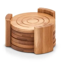 Zeller Glazenonderzetters - 6 Stuks - Bamboe - 10 Cm