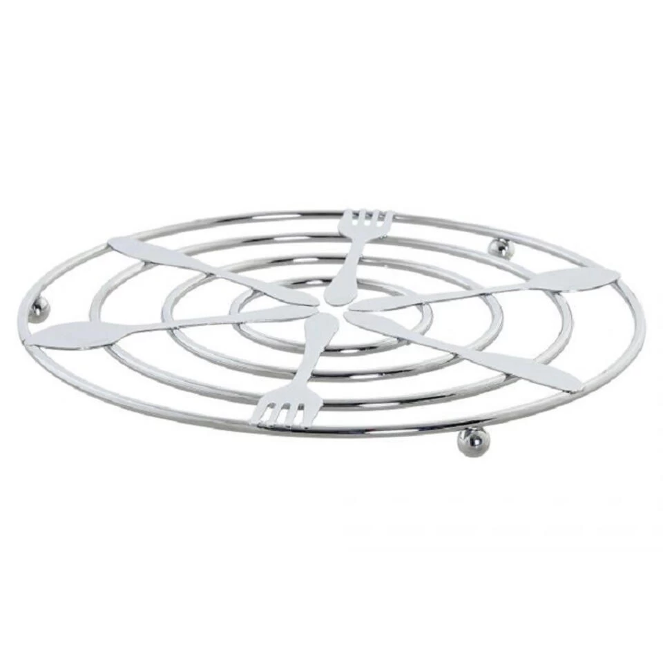 Items Pannenonderzetter - Zilverkleurig - Rond - 20 Cm 3 Items Pannenonderzetter - Zilverkleurig - Rond - 20 Cm