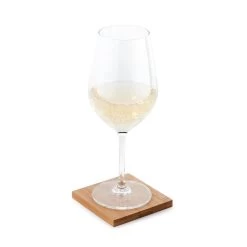 Merkloos Bellatio Design Glazenonderzetters - 4 Stuks - Bamboe - Met Houder -Het originele servies. 1000017419 0103