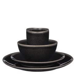 Mica Decorations Tabo Serviesset 4 Persoons Keramiek Zwart