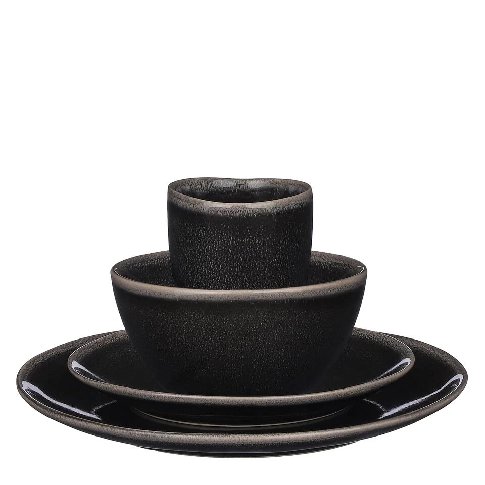 Mica Decorations Tabo Serviesset 4 Persoons Keramiek Zwart 3 Mica Decorations Tabo Serviesset 4 Persoons Keramiek Zwart