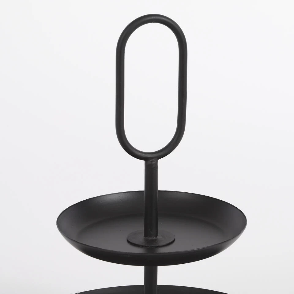 Mica Decorations Rama Etagère 2-Laags H36 X Ø28 Cm Metaal Zwart 4 Mica Decorations Rama Etagère 2-Laags H36 X Ø28 Cm Metaal Zwart - Afbeelding 2