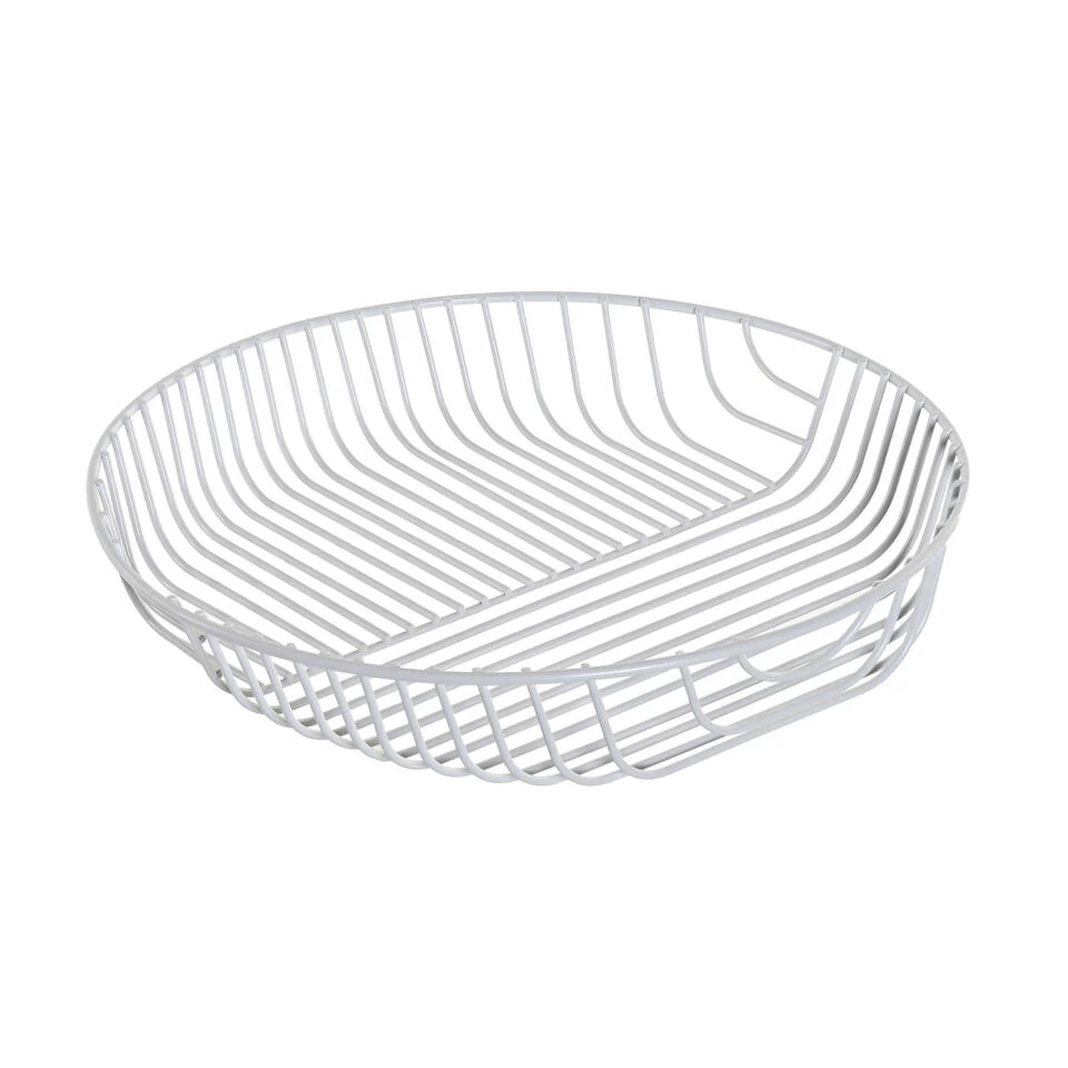 Items Fruitschaal - Wit - Metaal - 30 X 30 Cm 3 Items Fruitschaal - Wit - Metaal - 30 X 30 Cm