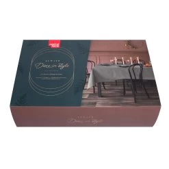 Giftbox-Tafellinnen-Dine In Style-extra Lang Tafelkleed-Donkergrijs