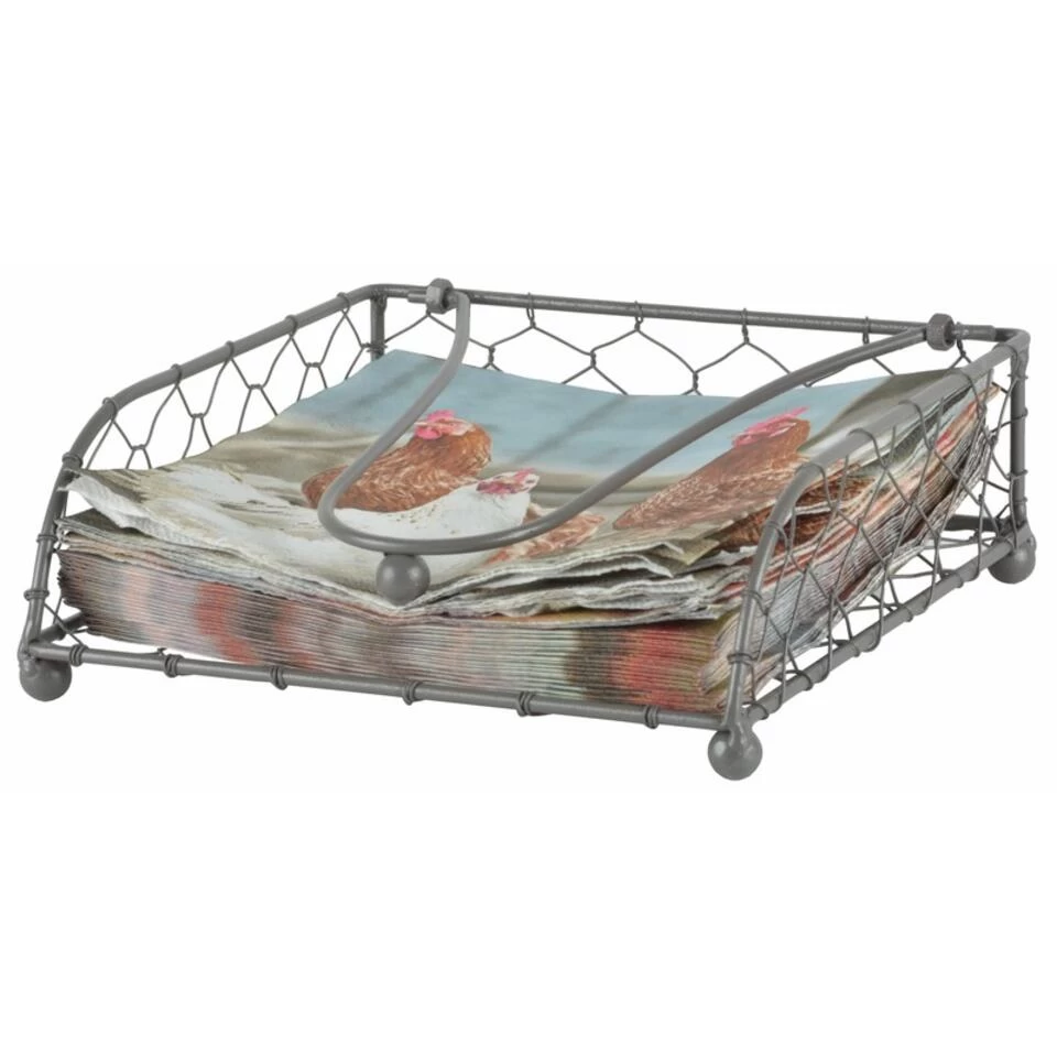 Merkloos Servethouder - Metaal - 18 X 18 X 6 Cm 3 Merkloos Servethouder - Metaal - 18 X 18 X 6 Cm - Afbeelding 2