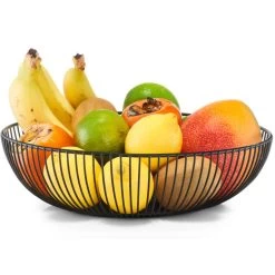Zeller Fruitschaal - Zwart - Metaal - 28 Cm -Het originele servies. 1000029049 0101