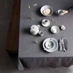 DDDDD Tafellaken Cabin - Linnen - 140 X 300 Cm - Grijs -Het originele servies. 1000029119 0103