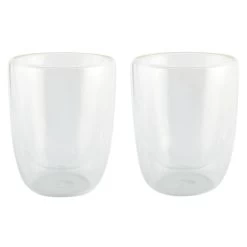 Merkloos Bellatio Design Theeglazen - 2 Stuks - Glas - Dubbelwandig - 300 Ml