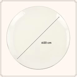 OTIX Ontbijtborden Borden Set Van 6 Stuks 20cm Wit Met Gouden Rand Porselein -Het originele servies. 1000033082 0110