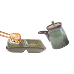 Orange85 Sushi Servies Set Met Sojasaus Kan En Schaaltje Groen 8 Orange85 Sushi Servies Set Met Sojasaus Kan En Schaaltje Groen -Het originele servies. 1000033095 0110