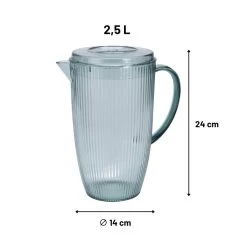 Orange85 Waterkan Kunststof Met Deksel Ribbel 2.5L -Het originele servies. 1000033104 0110