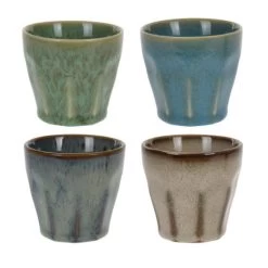 OTIX Espressokopjes Set Van 4 Porselein Hittebestendig 90ml Rond Espresso