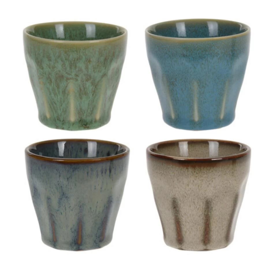 OTIX Espressokopjes Set Van 4 Porselein Hittebestendig 90ml Rond Espresso 3 OTIX Espressokopjes Set Van 4 Porselein Hittebestendig 90ml Rond Espresso