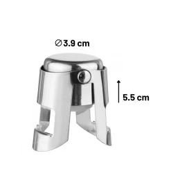 Orange85 Champagnestop Roestvrij Staal 3,9 X 3,7 X 5,5 Cm Zilver Champagnedop -Het originele servies. 1000033141 0110