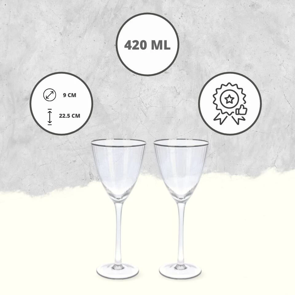 Orange85 Wijnglazen Witte Wijn Luxe 2 Stuks 90 X 225 Mm Transparant 4 Orange85 Wijnglazen Witte Wijn Luxe 2 Stuks 90 X 225 Mm Transparant - Afbeelding 2