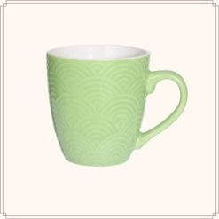 OTIX Porselein Mokken 4 Stuks 380 Ml Thee Mokken Thee Glazen Met Oor Gekleurde -Het originele servies. 1000033201 0110