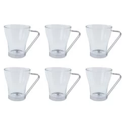 Orange85 Theeglazen Koffieglazen Met Oor 230 Ml 6 Stuks Transparant