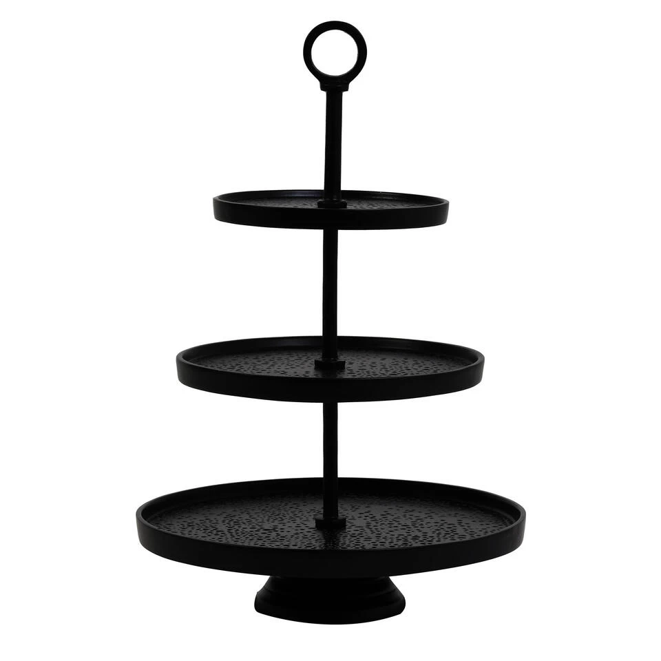 Etagère Lutek - Zwart - 3 Laags 3 Etagère Lutek - Zwart - 3 Laags