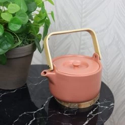 Orange85 Theepot Terracotta Kleur 80cl Aardewerk -Het originele servies. 1000041055 0111