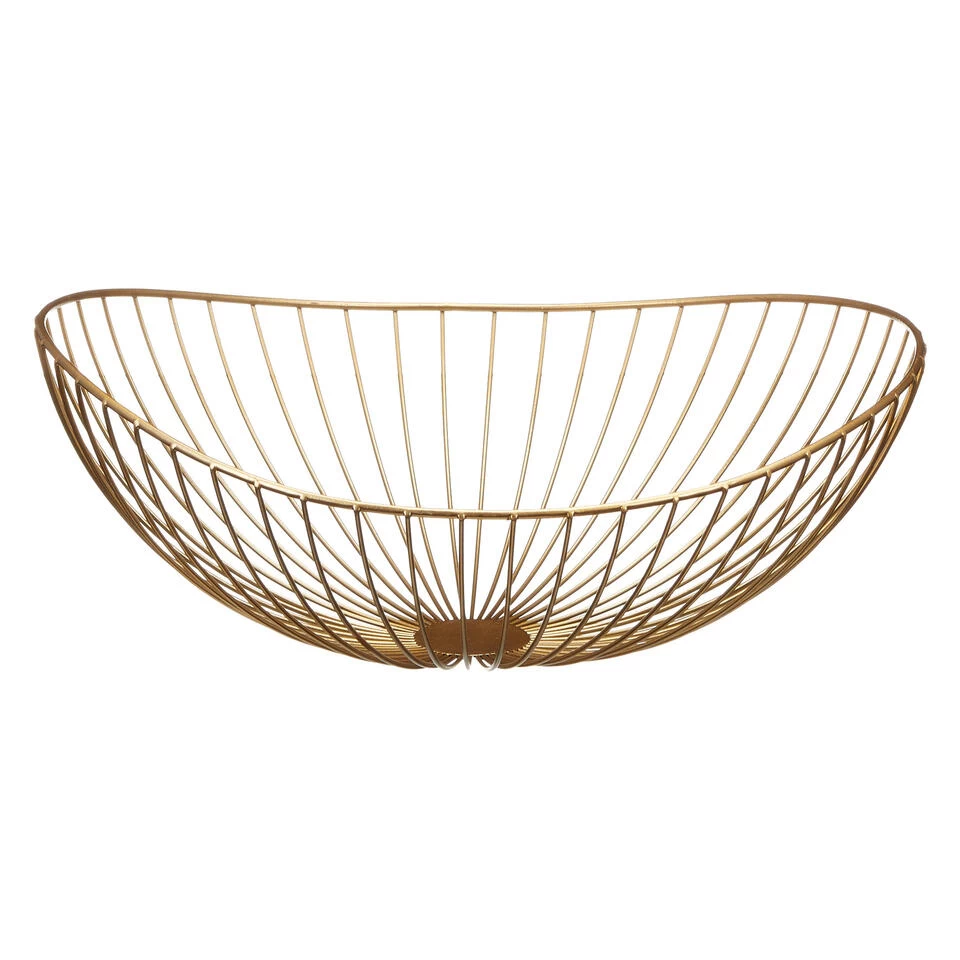 Cepewa Fruitmand - Goudkleurig - Metaal - Rond - 38 Cm 3 Cepewa Fruitmand - Goudkleurig - Metaal - Rond - 38 Cm