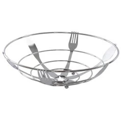 Items Fruitmand - Zilverkleurig - Bestek - Metaal - Rond - 26 Cm
