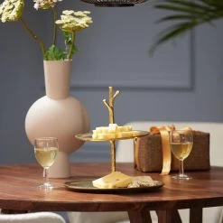 Etagère Tresa - Goud - 2 Laags 7 Etagère Tresa - Goud - 2 Laags -Het originele servies. 1000048160 0101