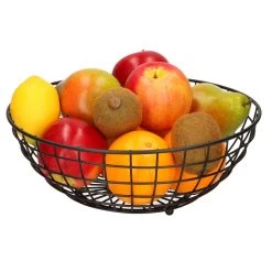 Arte R Fruitschaal - Metaal - Zwart - Rond - 28 X 11 Cm -Het originele servies. 1000048161 0101