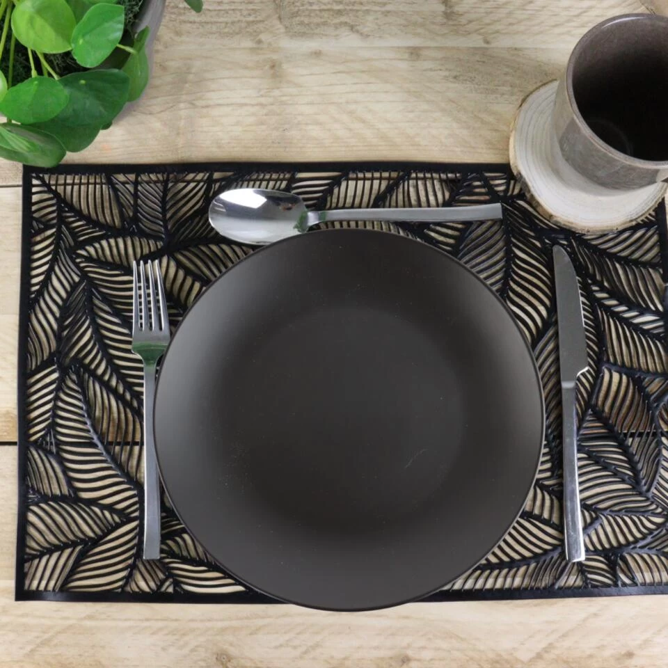 Orange85 Bordenset Dinerbord Borden Plat Set Van 6 Mat Zwart Diameter 27cm 4 Orange85 Bordenset Dinerbord Borden Plat Set Van 6 Mat Zwart Diameter 27cm - Afbeelding 2